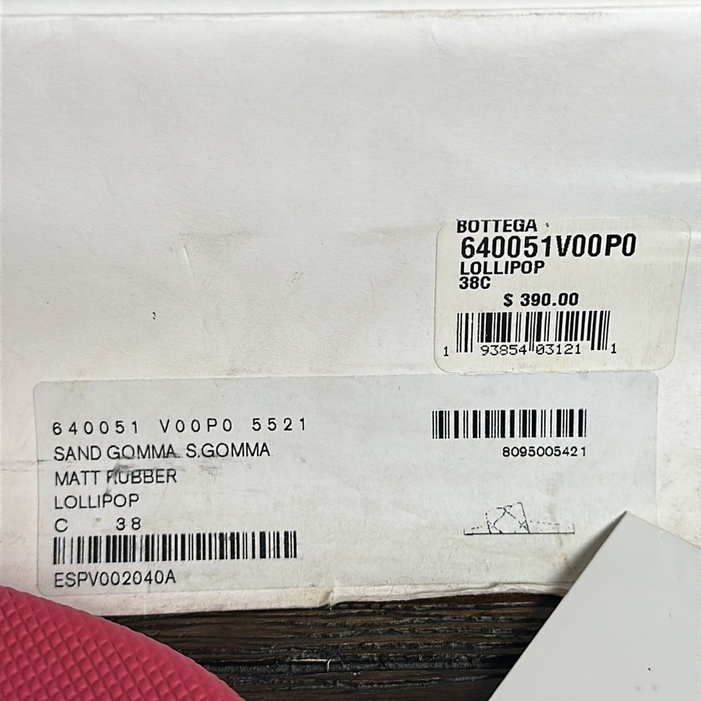 Bottega Veneta Womens Matt Rubber Gomma Slide Sandals in Lollipop pink, Size 38! - Picture 10 of 11